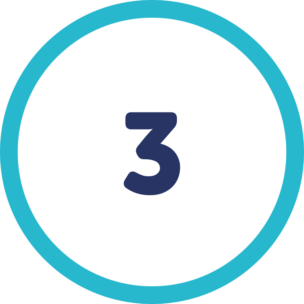 Number three in a blue circle