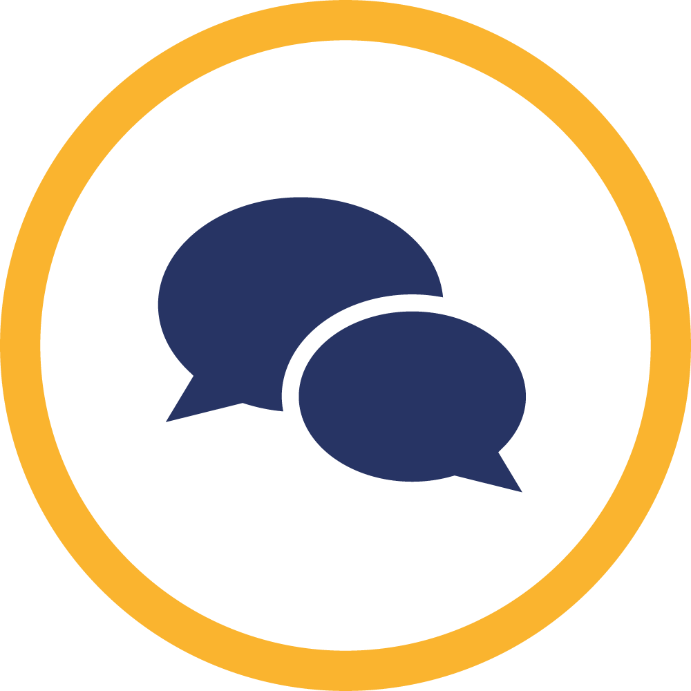 Two speech bubbles overlapping each other
