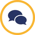 Two speech bubbles overlapping each other