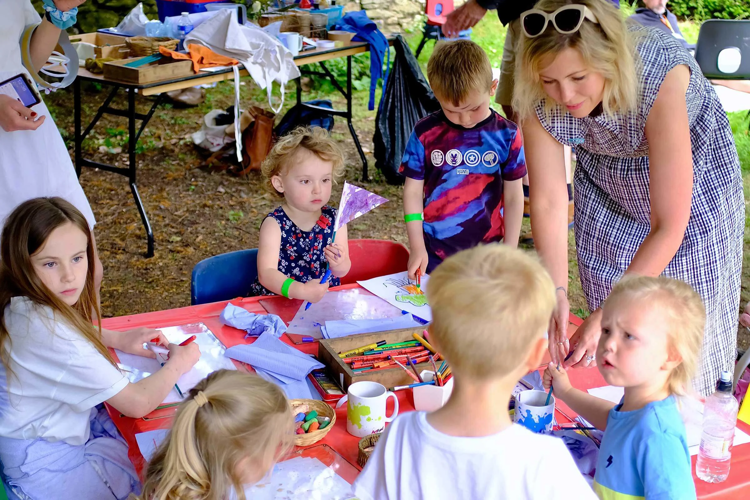 Young carers painting at the Jubilee party at The Holburne Museum in Bath