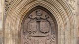 Ornate doorway of Bath Abbey