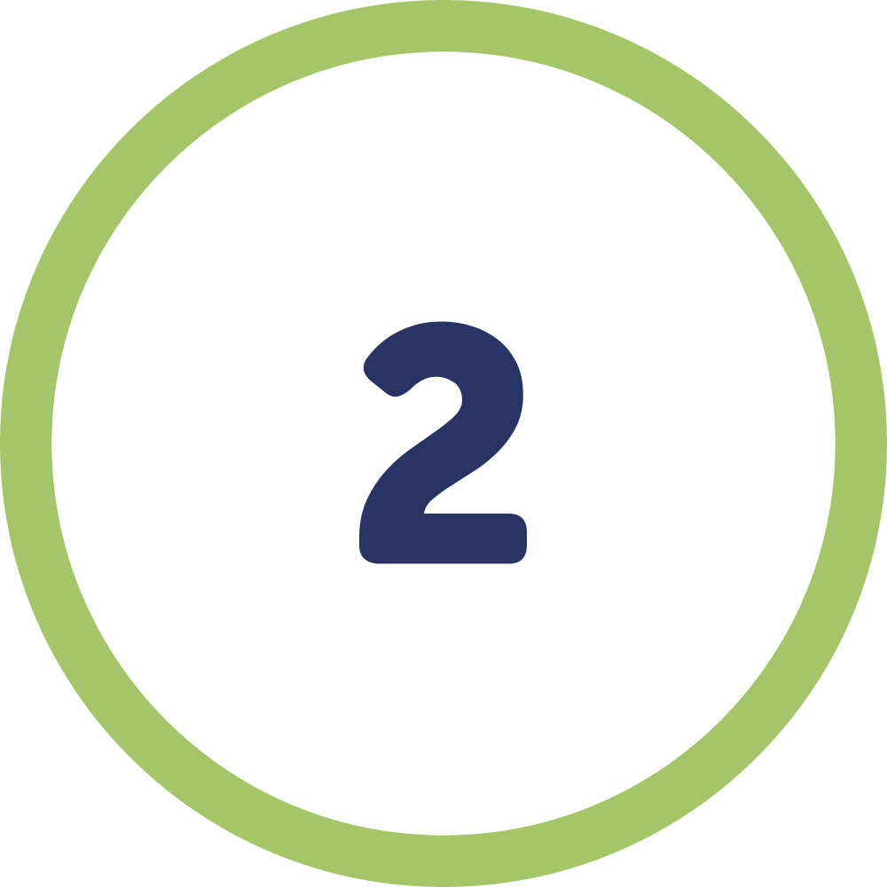 Number two in a green circle