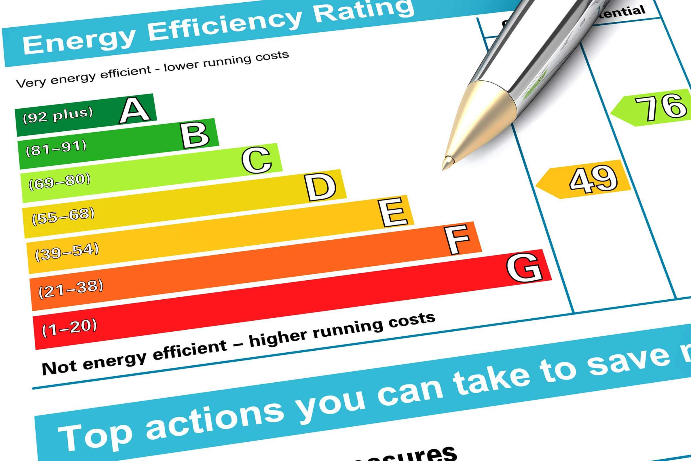 Picture of the energy efficiency rating scale