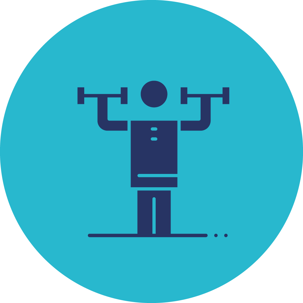 Icon of a person lifting weights
