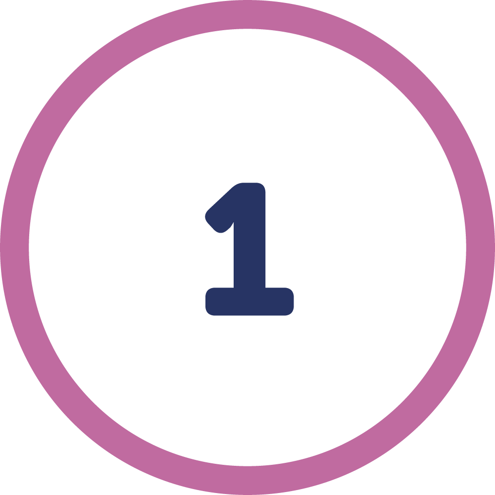 Number 1 in a purple circle