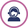Icon of a person with a headset on